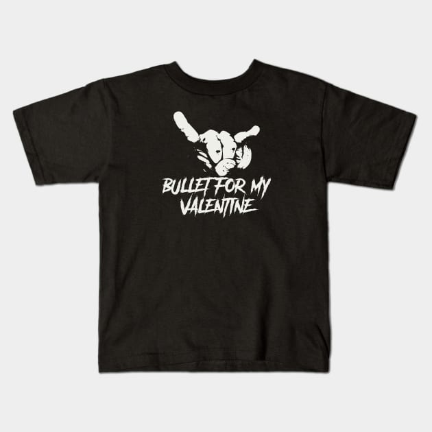 bullet for my valentine ll horn sign Kids T-Shirt by sumurbatu